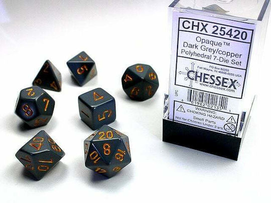 Opaque Dark Grey W/Copper 7-Die Set