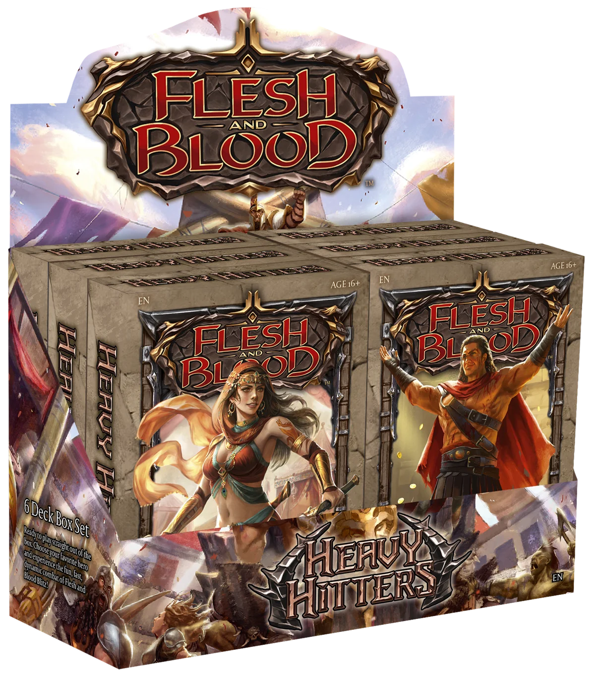 Flesh & Blood TCG - Heavy Hitters Blitz Deck Display (6 Decks) - EN
