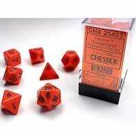Opaque Orange/Black 7-Die Set