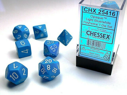 Opaque Light Blue/White 7-Die Set