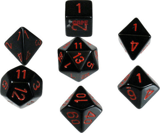 Opaque Black/Red 7-Die Set